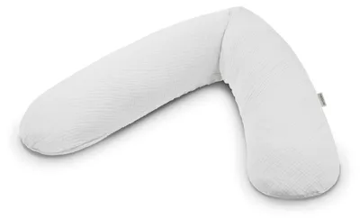 Image de Theraline Le coussin d'allaitement Theraline original avec housse en mousseline gris clair