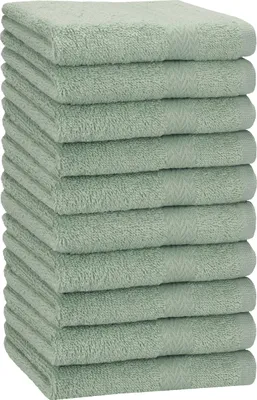 Produktbild von Betz 10 Stück Handtücher 50x100 cm PREMIUM  100% Baumwolle  Farbe: heugrün