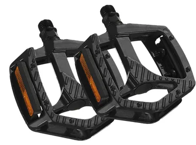 Produktbild von Fahrradpedale 9/16" MTB Plattformpedale CNC Aluminium Schwarz mit 3 Lagern und Reflektoren