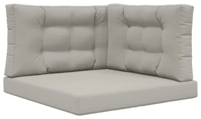 Image de Coussins de canapé d'extérieur vidaXL, lot de 3, gris, polyester