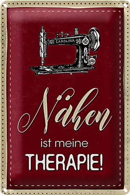 Produktbild von Blechschild Spruch 20x30cm Nähen ist meine Therapie