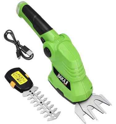 Productafbeelding van BAKAJI Elektrische heggenschaar met accu, grastrimmer, heggenschaar, USB-oplaadbaar