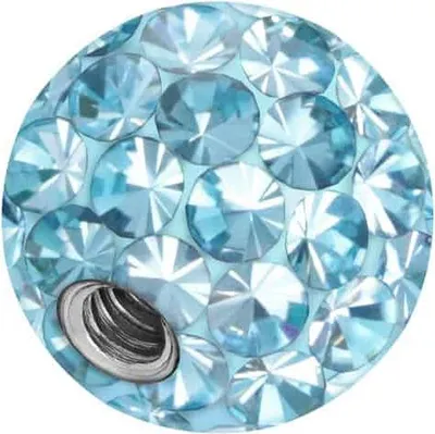 Produktbild von Titan Schraubkugel SPEZIAL-KRISTALLE + EPOXY Kristallfarbe: Hellblau Gewinde: 1,6mm | Kugelgröße: 6mm