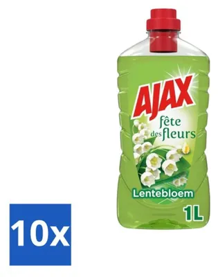 Produktbild von Ajax Allzweckreiniger Fête des Fleur Frühlingsblume 1 Liter - Vorteilspack - 10 Stücke