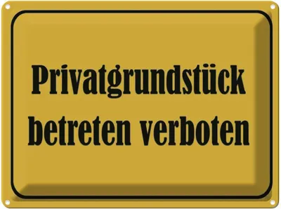 Obrázek produktu pro vianmo Plechová cedule 30x40 cm Privatgrundstück betreten