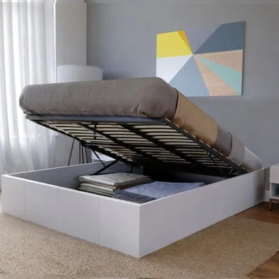 Produktbild von BETTKASTEN TORINO / BETT 160x200 + LATTENROST - Weiß