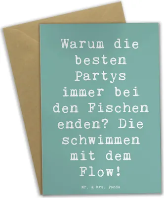 Produktbild von Mr. & Mrs. Panda valentinstagskarte Spruch Fische Flow Spaß - Meeresbrise - Geschenk, Empathie, Horoskop, Geschenke Astrologie, glückwunschkarten, einladungskarten, Party