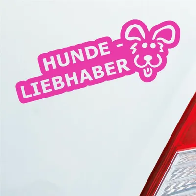 Produktbild von Auto Aufkleber Hundeliebhaber Hund Dog süß Love Liebe 19x9 cm Pink Sticker Heckscheibenaufkleber