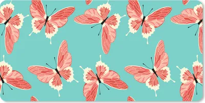 Produktbild von MuchoWow® Schreibtischunterlage Schmetterlinge - Rosa - Muster 80x40 cm - XXL Mauspad - Gaming Mauspad