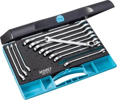 Produktbild von Knarren-Ring- Maulschlüssel-Satz 606N/12, 12-teilig (mit umschaltbarer Knarrenfunktion)