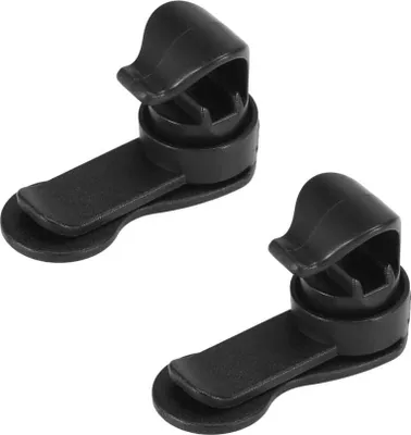 Produktbild von Verpackung von 2 Wasserschlauchklammern, universelle Wasserschlauchklammer, abnehmbare Trinkklammer, magnetische Schlauchhalter, schwarz