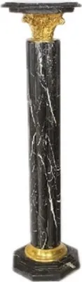Produktbild von Casa Padrino Barock Säule Schwarz / Gold H. 113 cm - Prunkvolle Marmor Säule im Barockstil - Barock Deko Accessoires