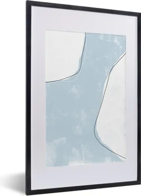 Produktbild von MuchoWow® Gerahmtes Poster Blau - Minimalismus - Abstrakt 40x60 cm - Poster mit Schwarzem Bilderrahmen Wandposter Rahmen Foto Bilder - Poster in Rahmen