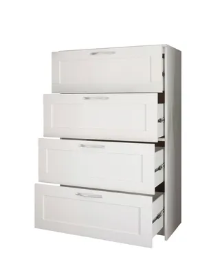 Zdjęcie produktu dla Kommode >Lepini< 4 Schübe, Weiß Dekor, Holzwerkstoff - 78x124x41cm (BxHxT)