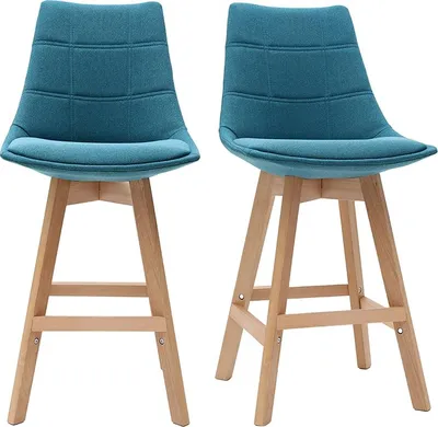 Produktbild von Miliboo - Barhocker skandinavisch Blaugrün 65 cm (2er-Set) MATILDE