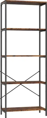 Immagine prodotto di Fortuna Lai Libreria, 5 ripiani, metallo, superficie melaminica, marrone