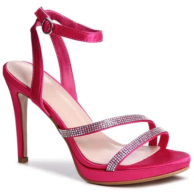 Produktbild von topschuhe24 3095 Damen Glitzer Riemchen Sandaletten , Farbe:Pink, Größe:39 EU
