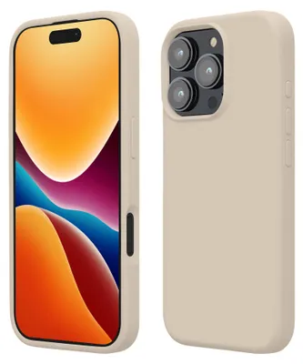 Produktbild von kwmobile Handyhülle für iPhone 16 Pro Hülle, für iPhone 16 Pro Case - Hülle Silikon - kabelloses Laden - Creme