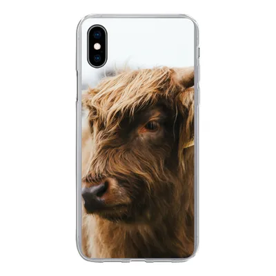 Produktbild von MuchoWow® Handyhülle Schutzhülle Hülle für iPhone Xs Schottischer Highlander - Tiere - Hörner Silikon Softcase Handy Hülle - Handytasche