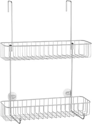 Produktbild von mDesign Duschablage Duschkorb Duschregal 2 Ebenen Metall Rostfrei Silber