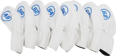 Obrázek produktu pro 8ks Club Iron Head Cover Set SoftPolyuretan48 50 52 54 56 58 60 62 stupňů pro Brassie White