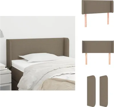 Produktbild von vidaXL Kopfteil mit Ohren Taupe 83x16x78/88 cm Stoff -  Kopf- & Fußenden