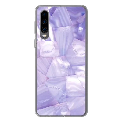 Produktbild von MuchoWow® Handyhülle Schutzhülle Hülle für Huawei P30 Naturstein - Muster - Perlmutt Silikon Softcase Handy Hülle - Kartenbesitzer