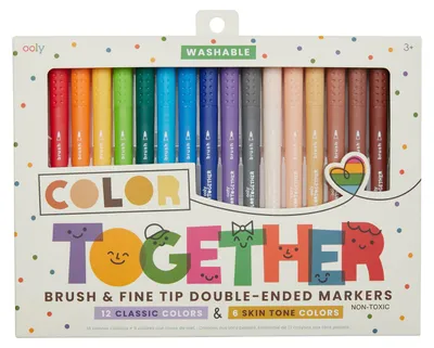Produktbild von Ooly Marker Farbset - 18 Stück mit Regenbogen- und Hauttönen