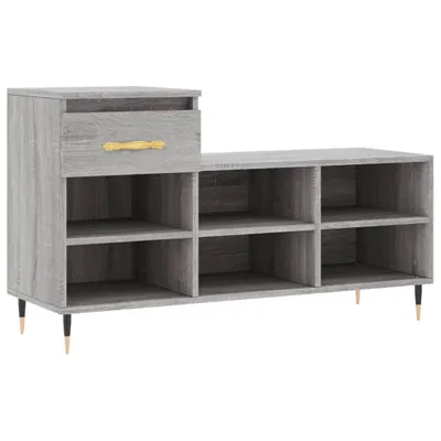 Zdjęcie produktu dla vidaXL Stojak na buty szary Sonoma 102x36x60 cm Materiał drewnopochodny