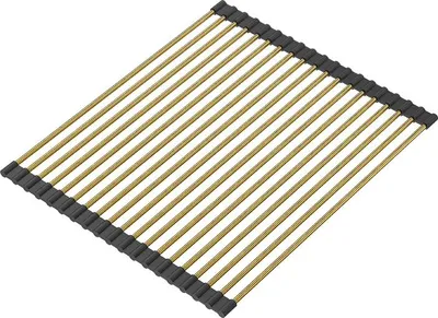 Obrázok produktu pre QUADRON podložka pod drez zo silikónu a ocele | rozmer 43 x 32 cm, farba: Pvd-zlatá | MULTIFUNKČNÁ teplotne odolná | QMAT do kuchyne