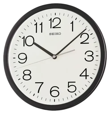 Produktbild von Seiko Wanduhr schwarz, 30 cm, Quarz, moderne Wanddeko, Uhrzeit