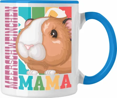 Produktbild von Trendation - Meerschweinchen Mama Tasse Geschenk für Hasen Besitzerin Spruch Geschenkidee (Blau)