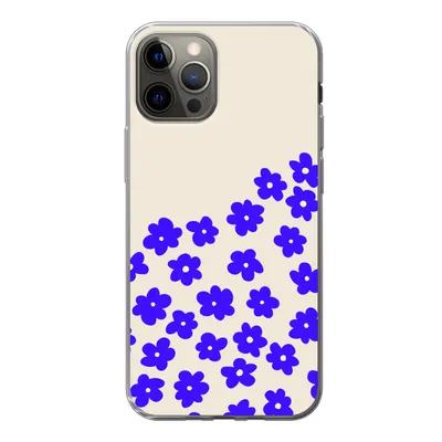 Produktbild von MuchoWow® Handyhülle Schutzhülle Hülle für iPhone 13 Pro Blume - Blau - Muster Silikon Softcase Handy Hülle - Handy-Tasche