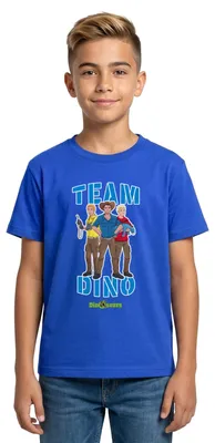 Produktbild von Spreadshirt Dinosaurier Team Dino Teenager T-Shirt, 152/164 (12-14 Jahre), Royalblau
