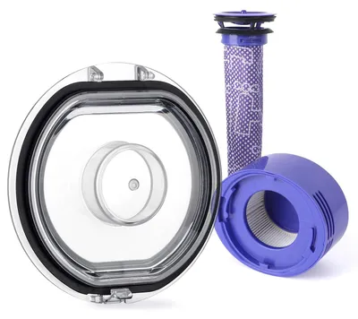Staubbehälterdeckel für Dyson V7 V8 + 2 Filter, 3-teilig