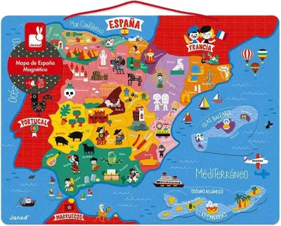 Zdjęcie produktu dla Janod Magnetyczna mapa Hiszpanii Zabawka edukacyjna Wielokolorowy 5-99 lat Wielokolorowy 5-99 lat