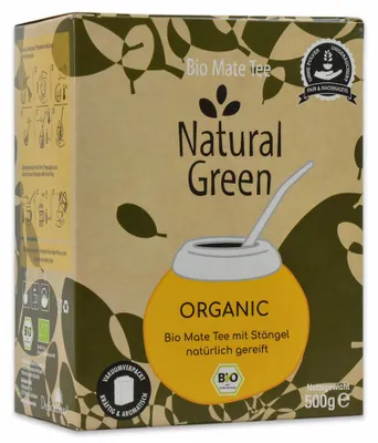 Produktbild von Mate Tee - Natural Green ORGANIC 500g - Mate Tee mit Stängel - 1 Beutel