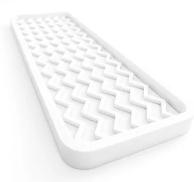 Produktbild von Silikone Spülbecken-Organizer & Schwammschale - Zigzag-Design - Weiß