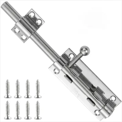 Produktbild von Türriegel aus Edelstahl 304, 200 mm Schieberiegel, robustes Türschloss, verstärkter Riegel für Scheunentüren, Tore, Schuppen und Keller
