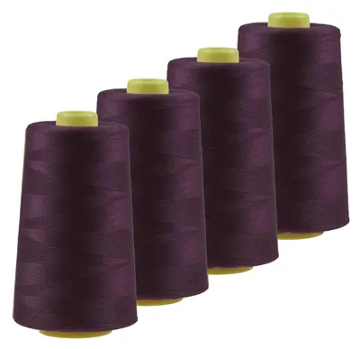 4 x 4572m Overlockgarn Nähgarn Polyester Overlock Garn, weinrot