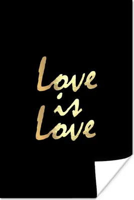 Produktbild von MuchoWow® Poster Zitat - Liebe - Gold 80x120 cm - Papierdruck