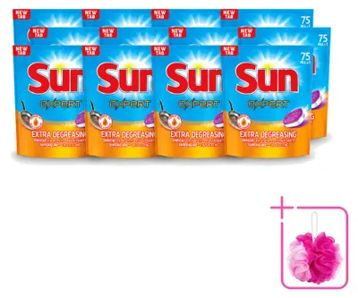 Produktbild von 12 x Sun Expert All-in-1 Geschirrspültabs - Extra Fettlösend - Sparpackung - 12 Stücke