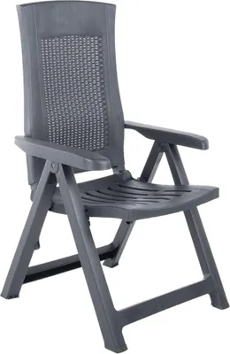 Image de vidaXL Chaises de jardin réglables 2 pcs. Plastique Anthracite