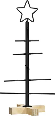 Produktbild von vidaXL Metall Weihnachtsbaum Schwarz 59,5 cm Pulverbeschichteter Stahl