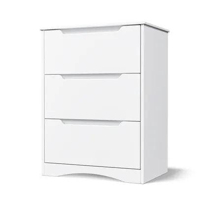 Produktbild von Bealife Kommode mit 3 Schubladen, Schubkastenkommode, Schrank, Sideboard, 62x41x82cm, Weiß