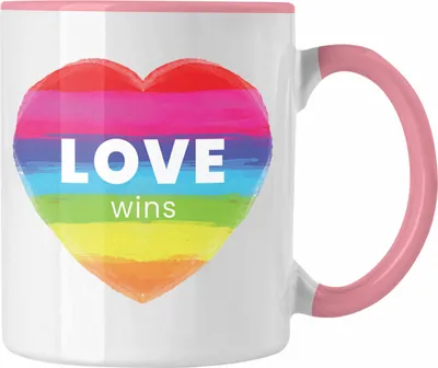 Produktbild von Trendation - Regenbogen Tasse Geschenk LGBT Schwule Lesben Transgender Grafik Pride Love (Rosa)