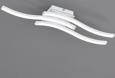Image de Plafonnier LED moderne 3 flammes blanc mat 56x12cm éclairage domestique