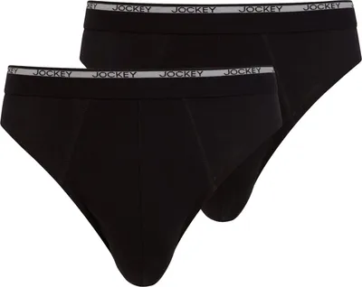Produktbild von Jockey Herren Slips, 2er Pack - Modern Classic Brief, Baumwolle, einfarbig Schwarz L