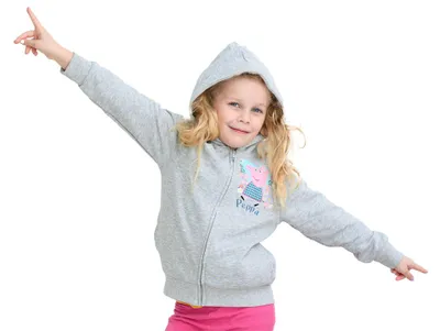 Produktbild von Kinder-Sweatshirt PEPPA PIG hellgrau, Größe 98–104