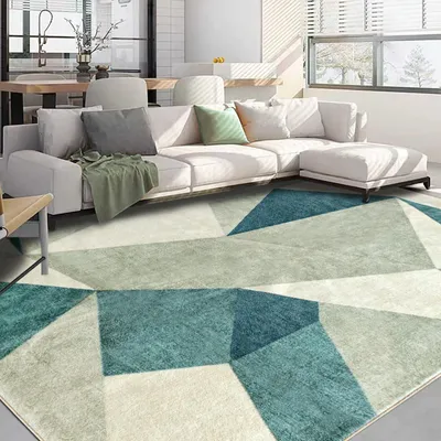 Kurzflor-Teppich, geometrisch, 160x230 cm, maschinenwaschbar, rutschfest